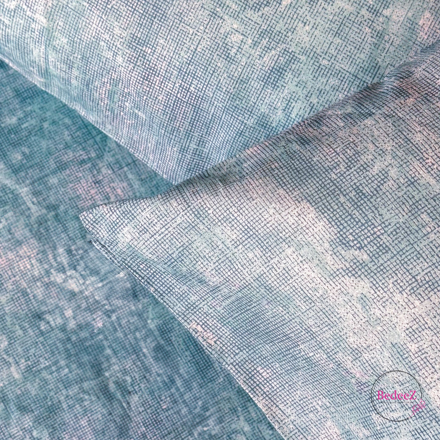 Aqua Mist Textured Double Bedsheet
