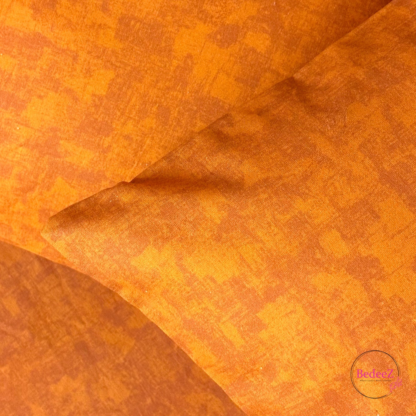Sunset Orange Textured Double Bedsheet