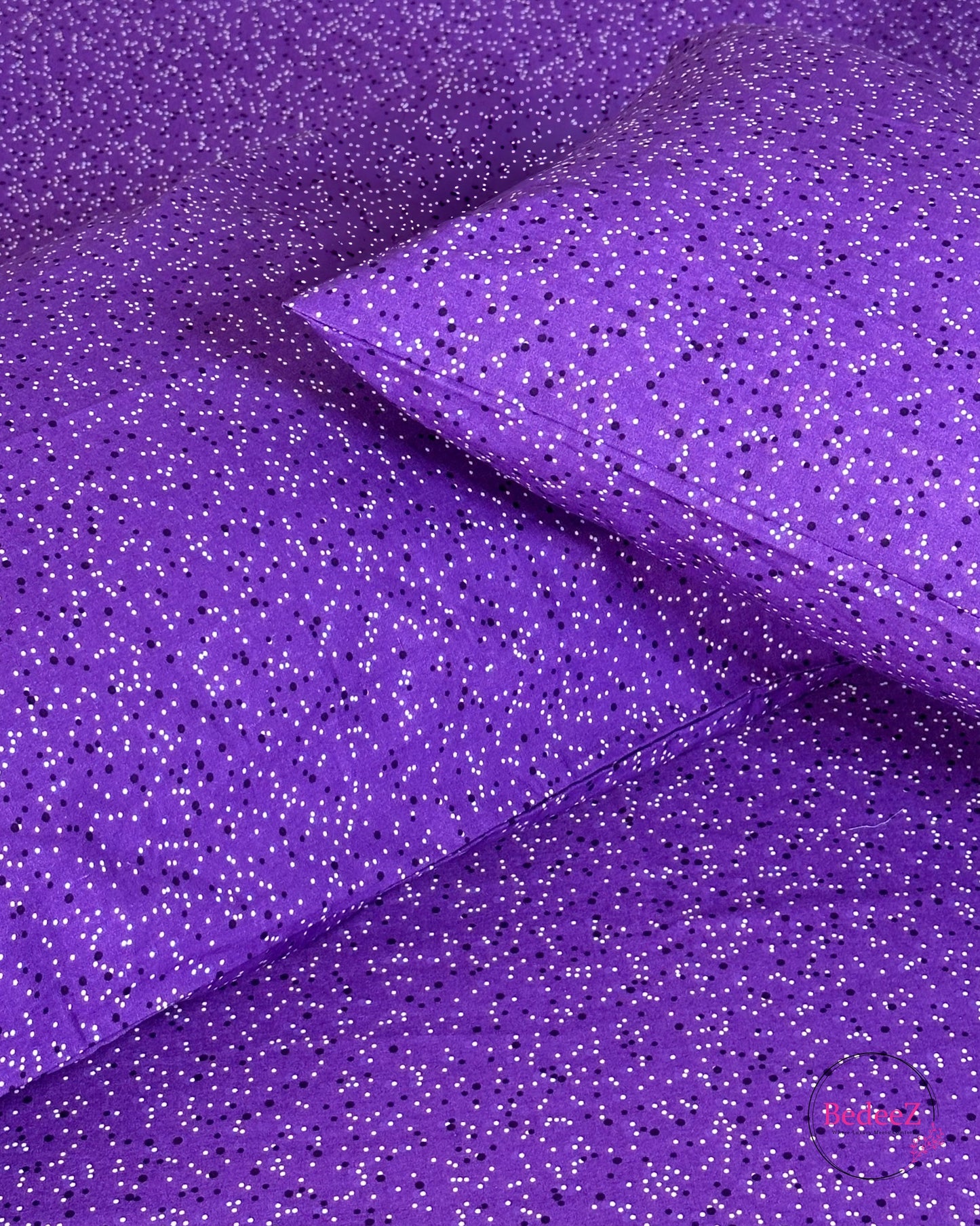 Bright Purple Dotted Double Bed Bedsheet
