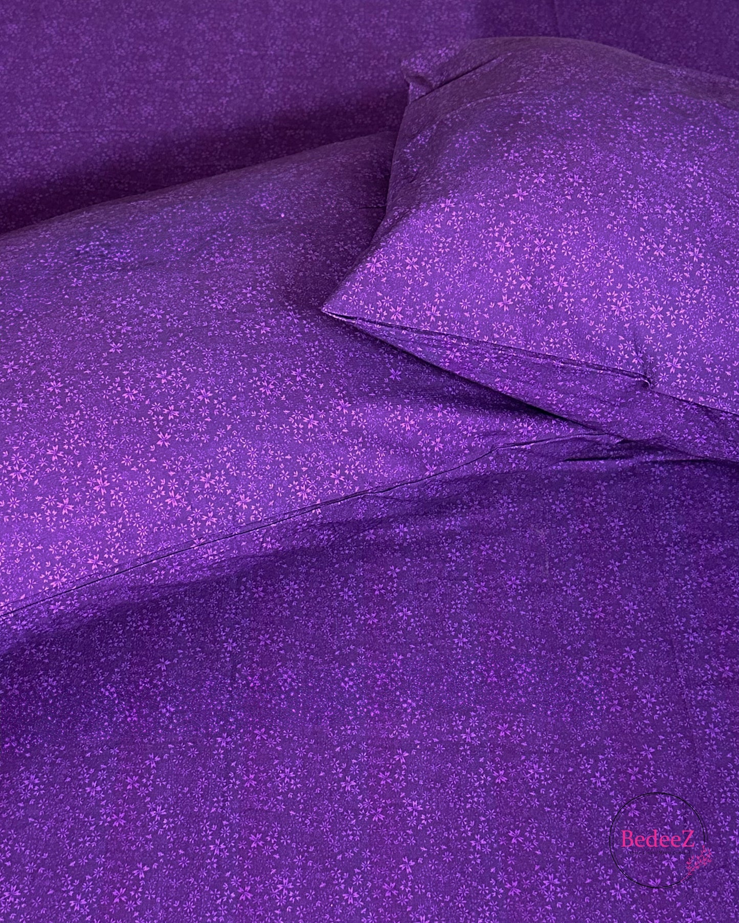 Regal Purple Floral Double Bed Bedsheet