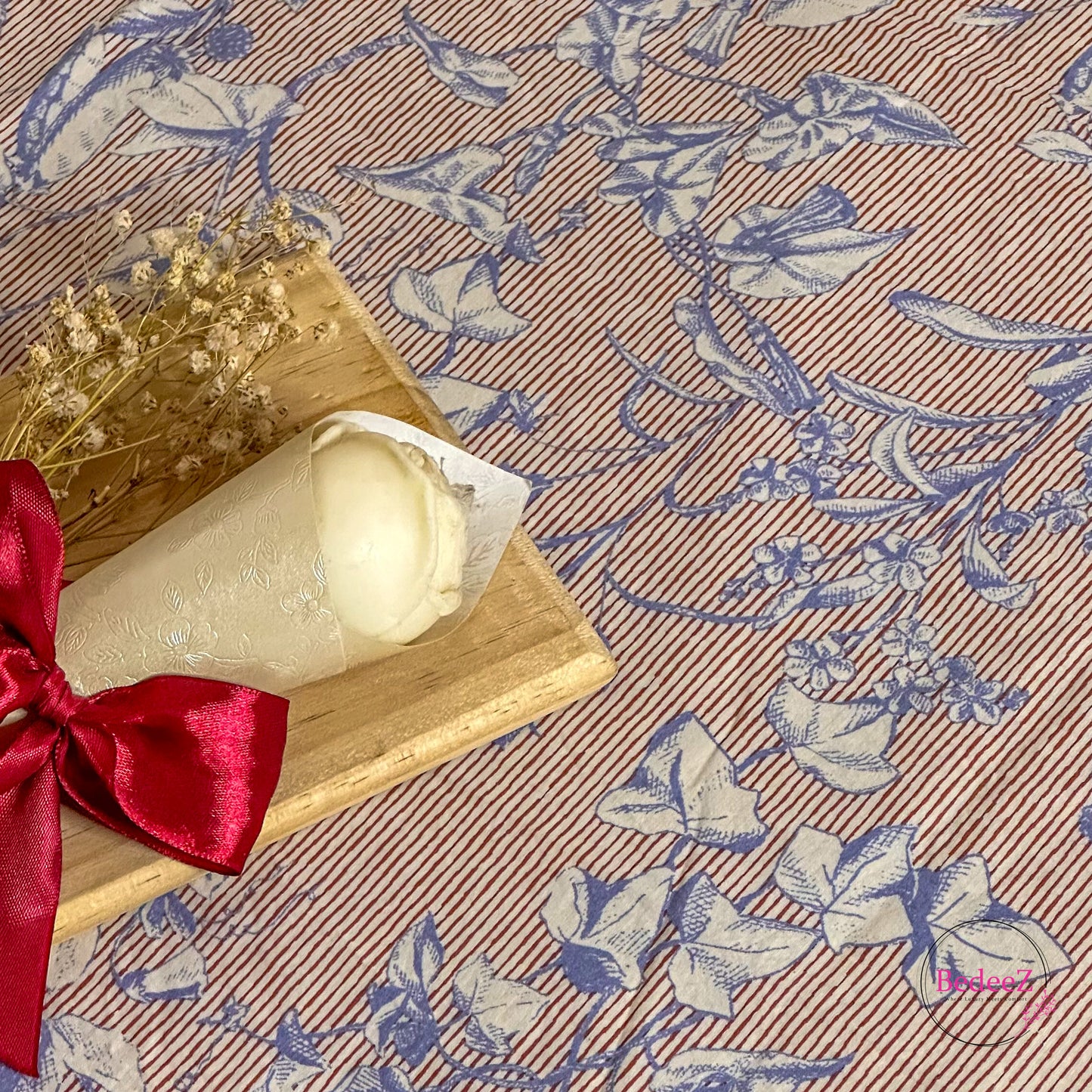 Soft Beige Blossom Double Bedsheet