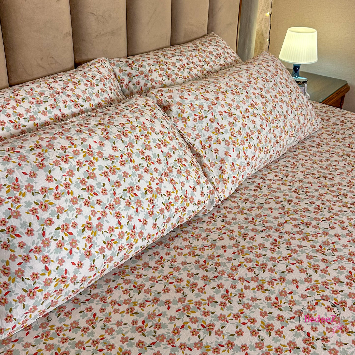 Blush Petal Bloom Double Bedsheet