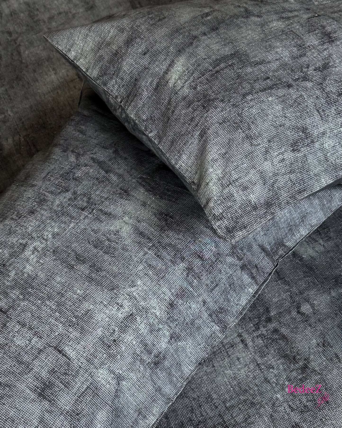 Charcoal Grey Mist Double Bed Bedsheet