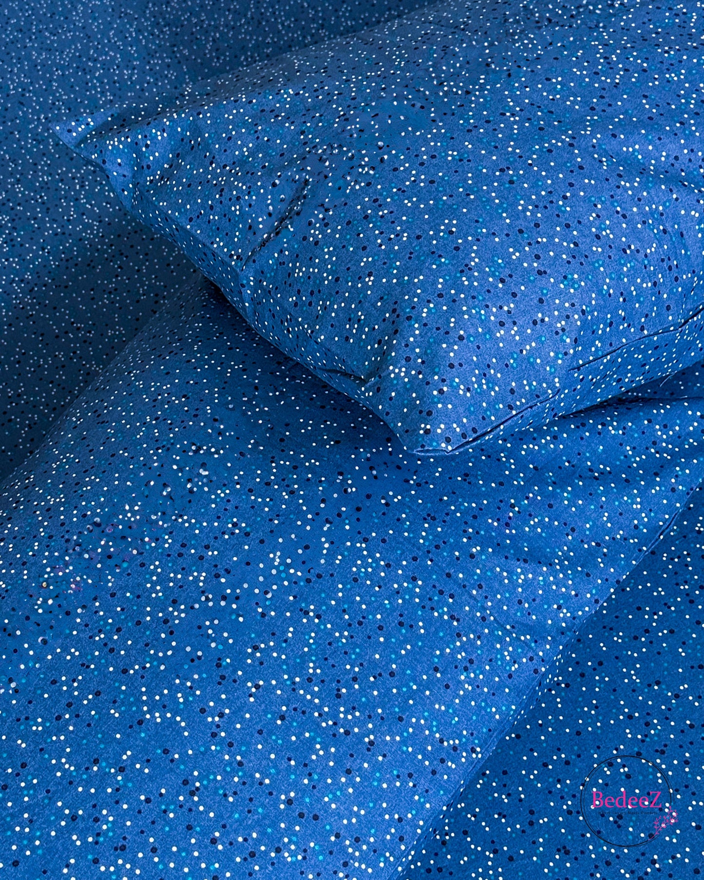 Navy Blue Starry Night Double Bed Bedsheet
