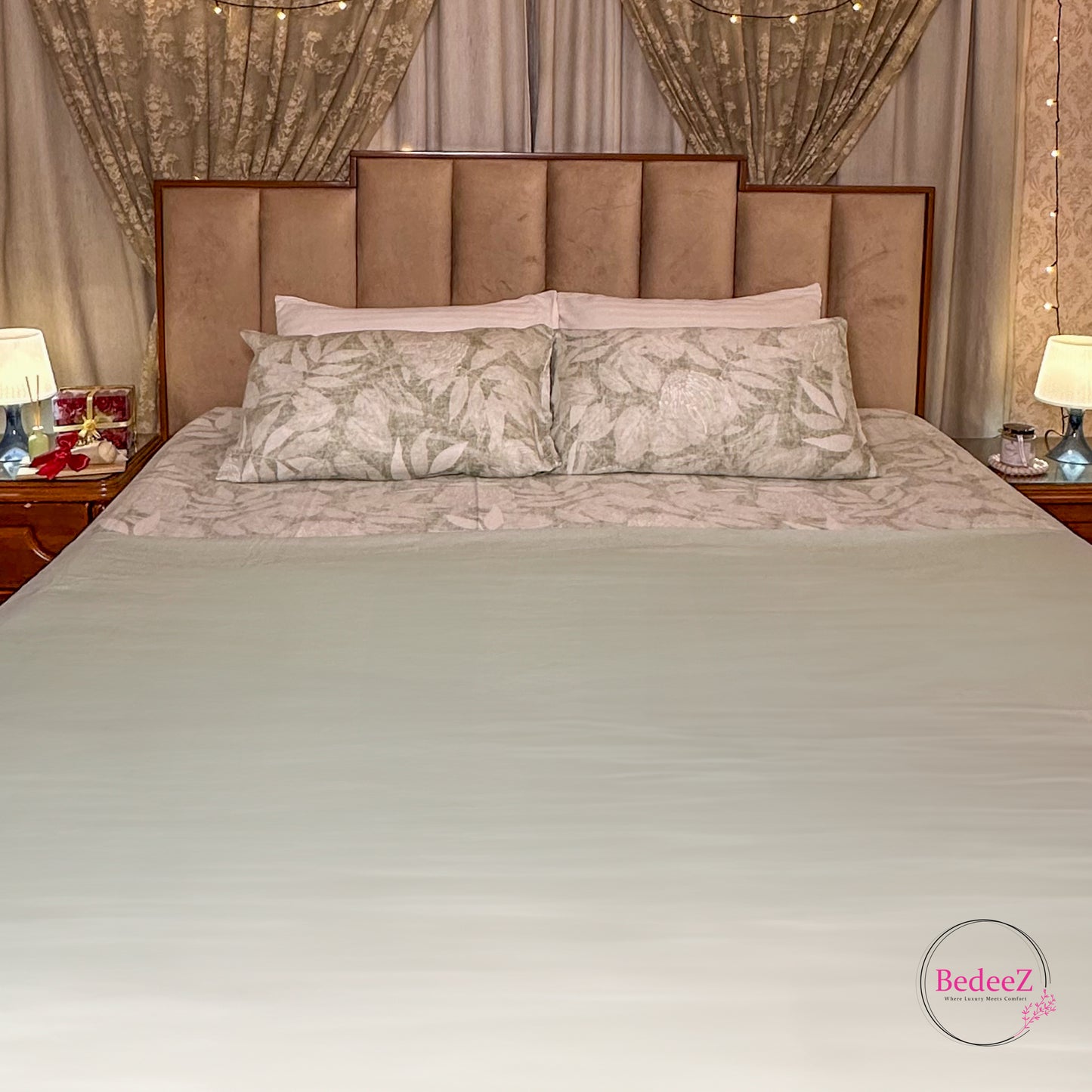 Misty Leaf Whisper Double Bedsheet