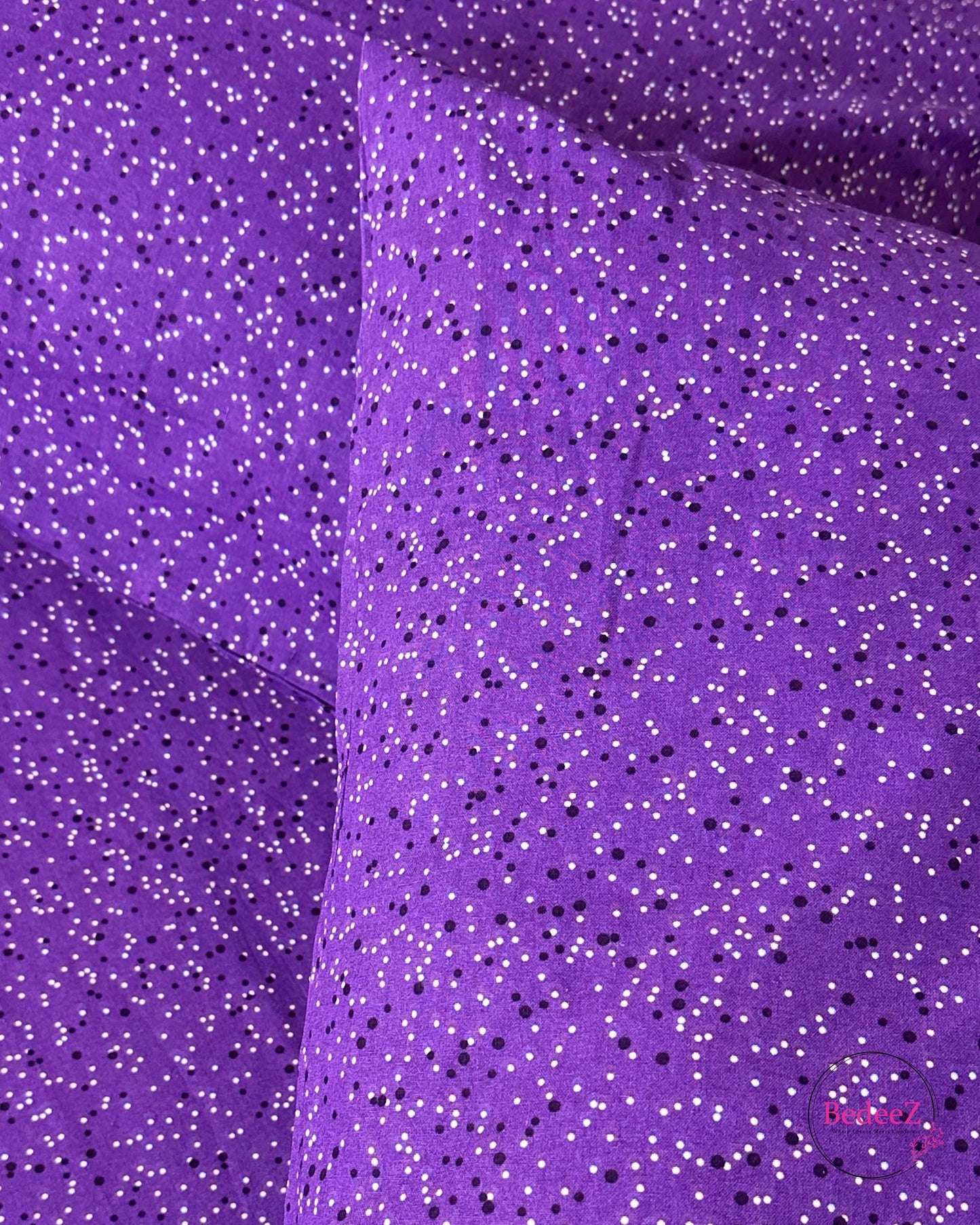 Bright Purple Dotted Double Bed Bedsheet