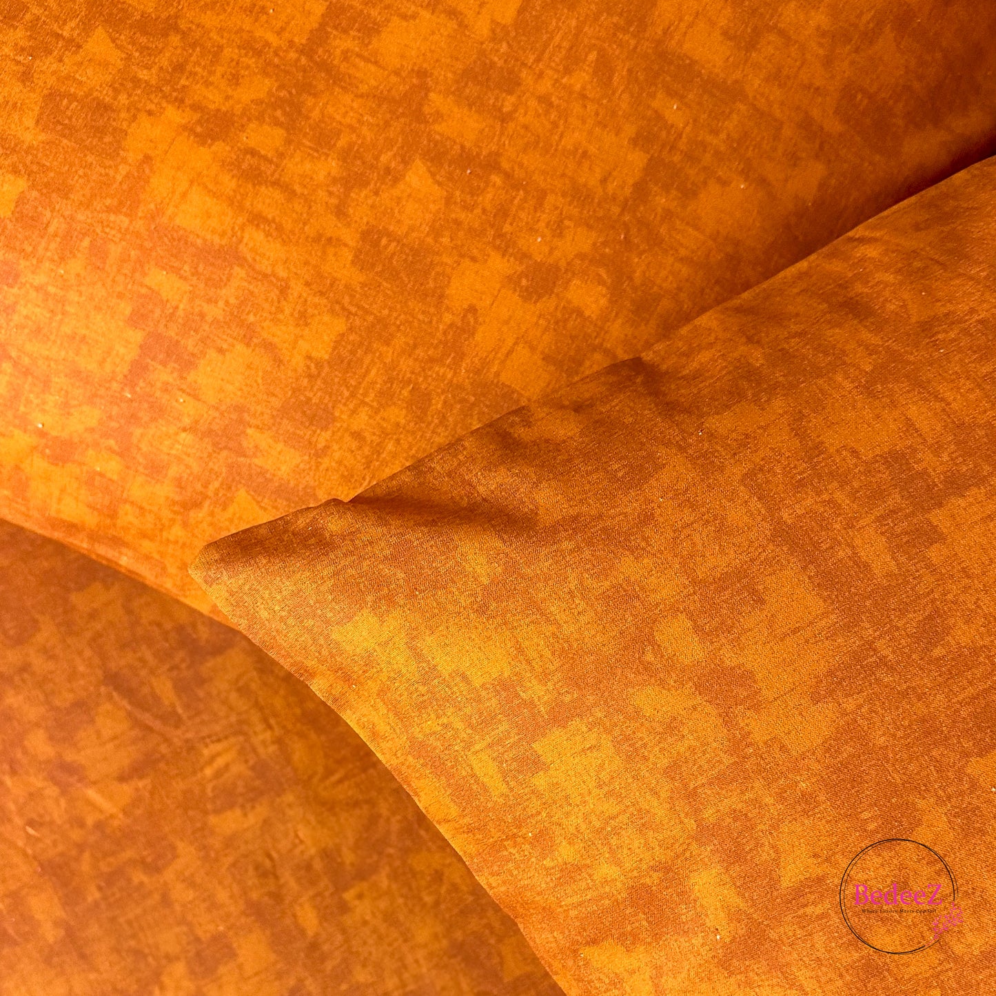 Sunset Orange Textured Double Bedsheet