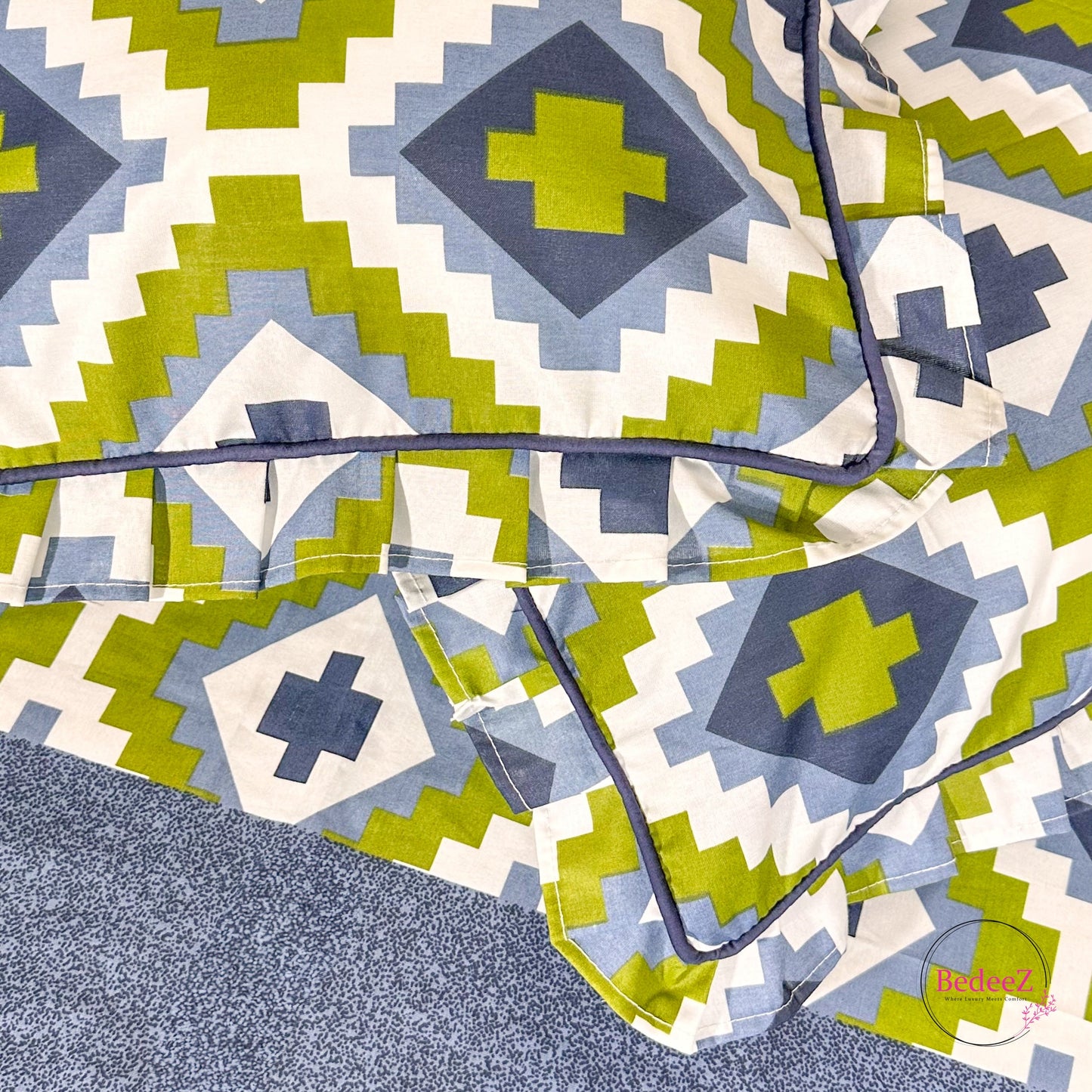Modern Geometric Frill Cotton Bedsheet (3)