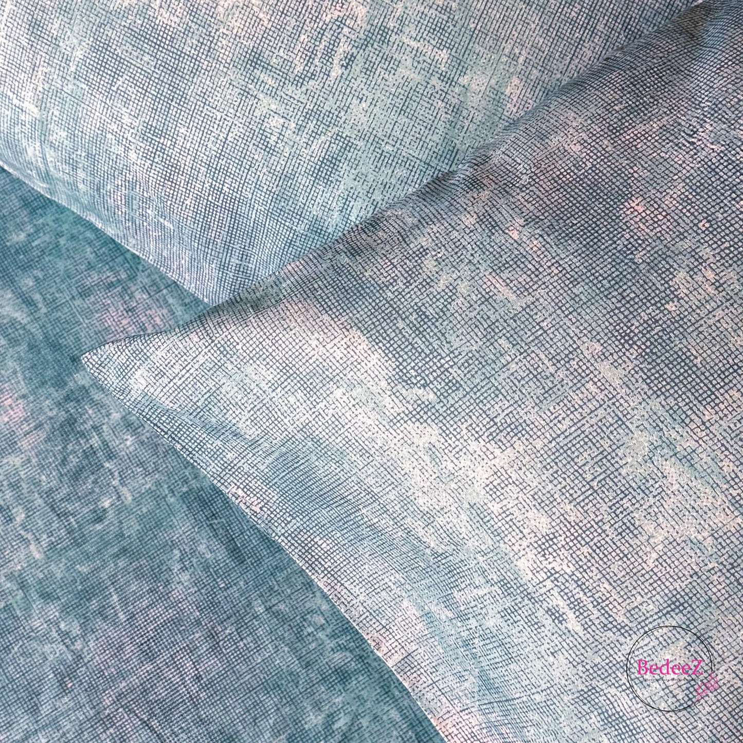 Aqua Mist Textured Double Bedsheet