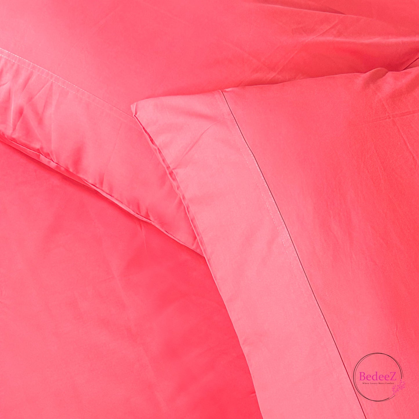 Coral Bliss Solid Double Bedsheet Set (3)