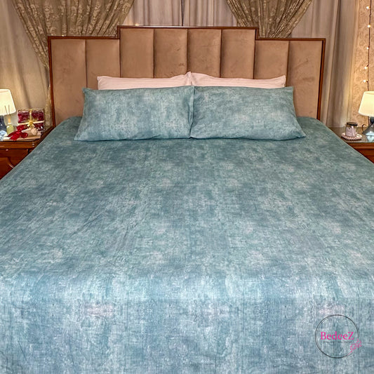 Aqua Mist Textured Double Bedsheet