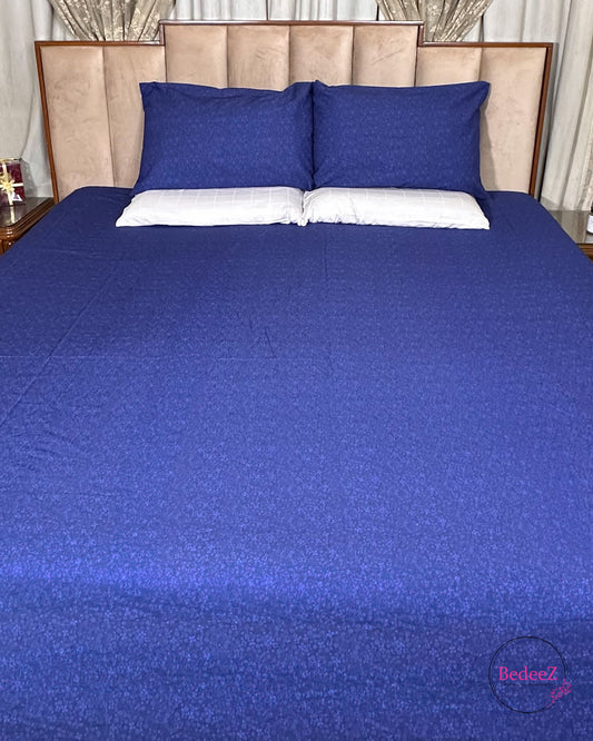 Royal Blue Textured Double Bed Bedsheet