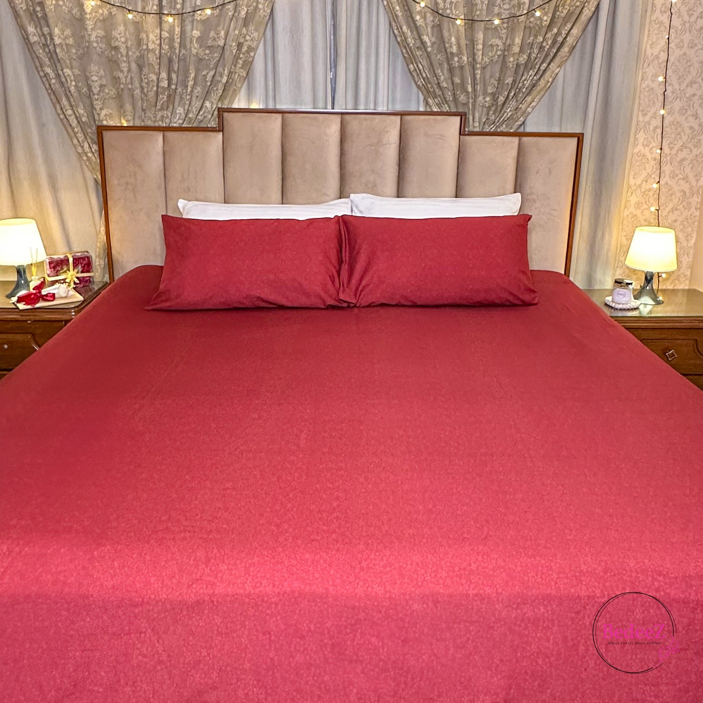 Royal Maroon Plain Double Bedsheet
