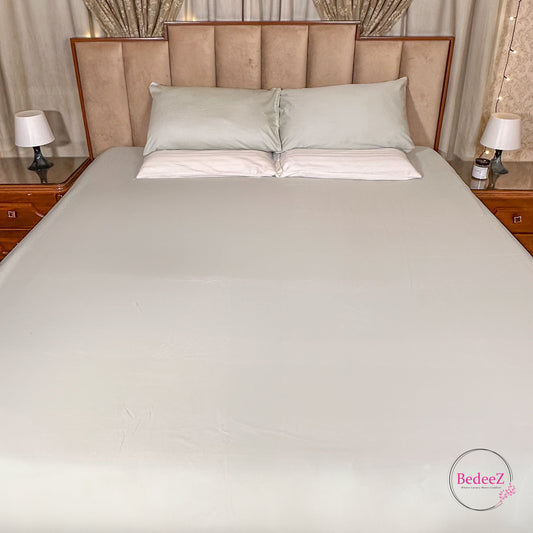 Misty Mint Solid Double Bedsheet Set
