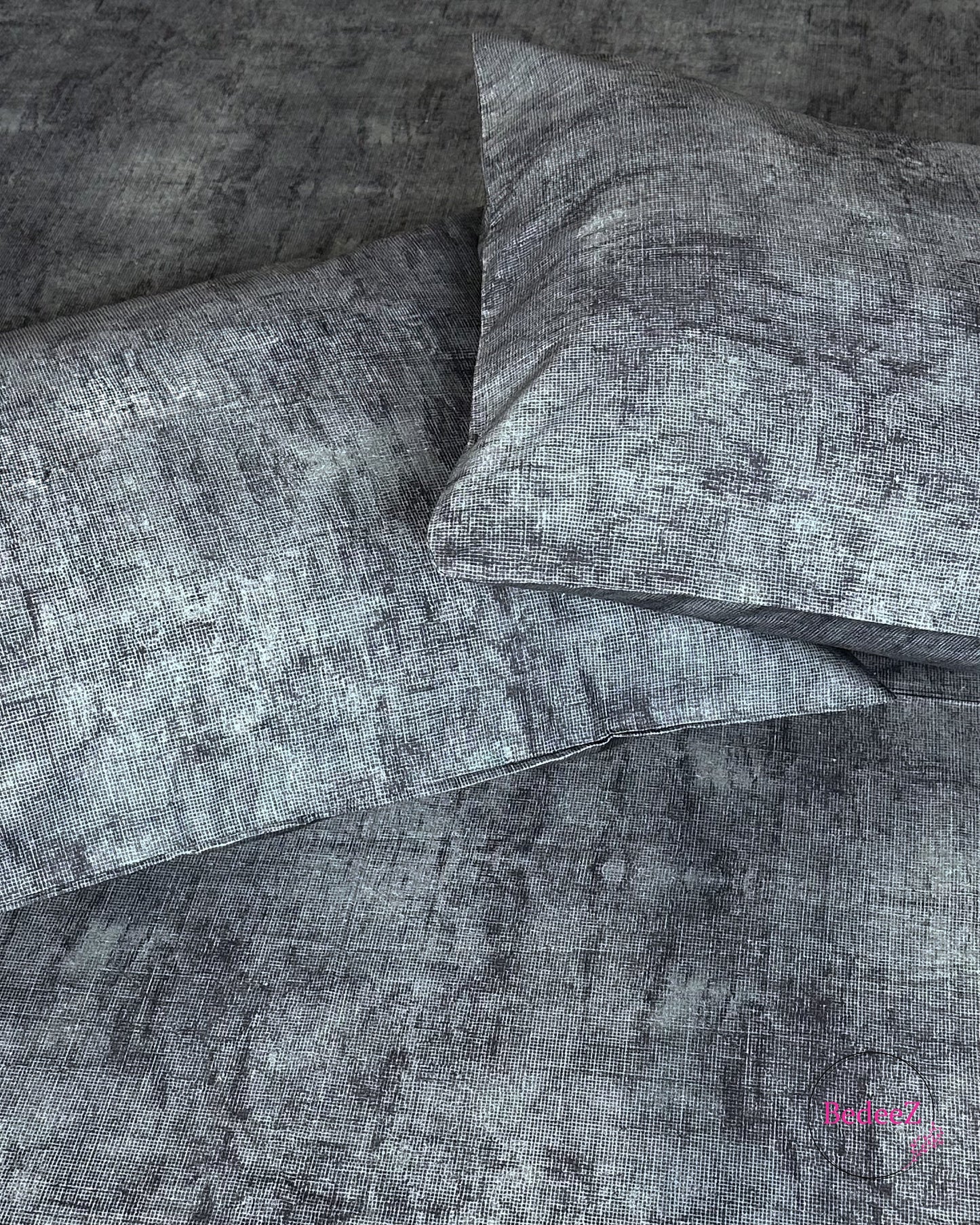 Charcoal Grey Mist Double Bed Bedsheet