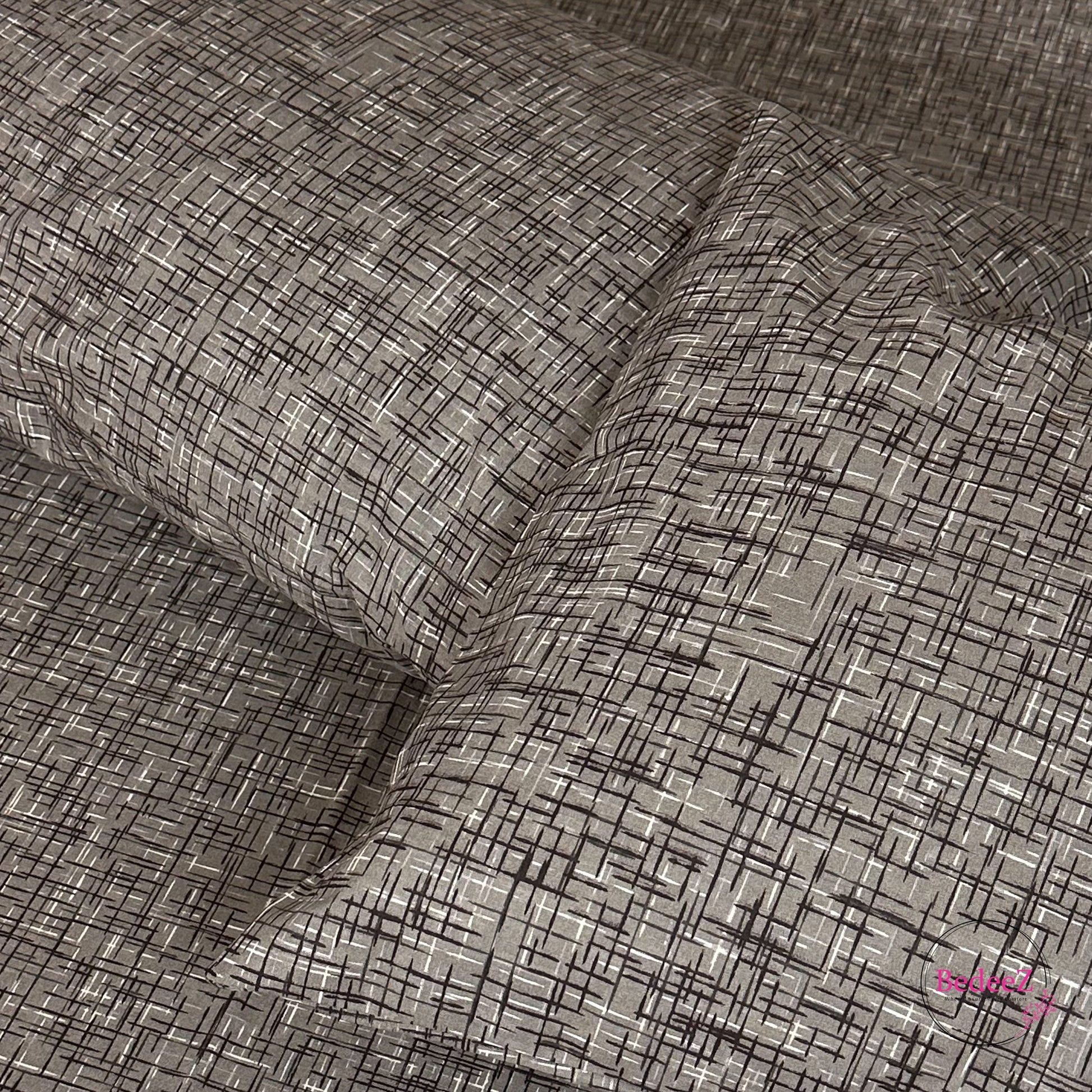 Modern Textured Grey Double Bed Bedsheet Set (3)