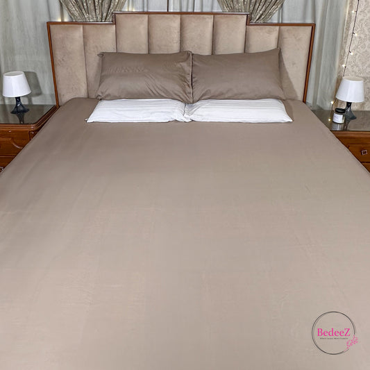Mocha Mist Solid Double Bedsheet Set (1)