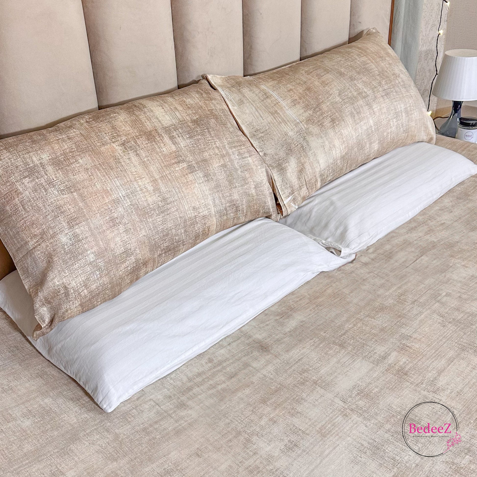 Rustic Beige Textured Double Bedsheet Set (2)