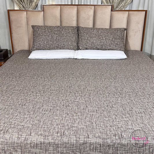 Modern Textured Grey Double Bed Bedsheet Set (1)