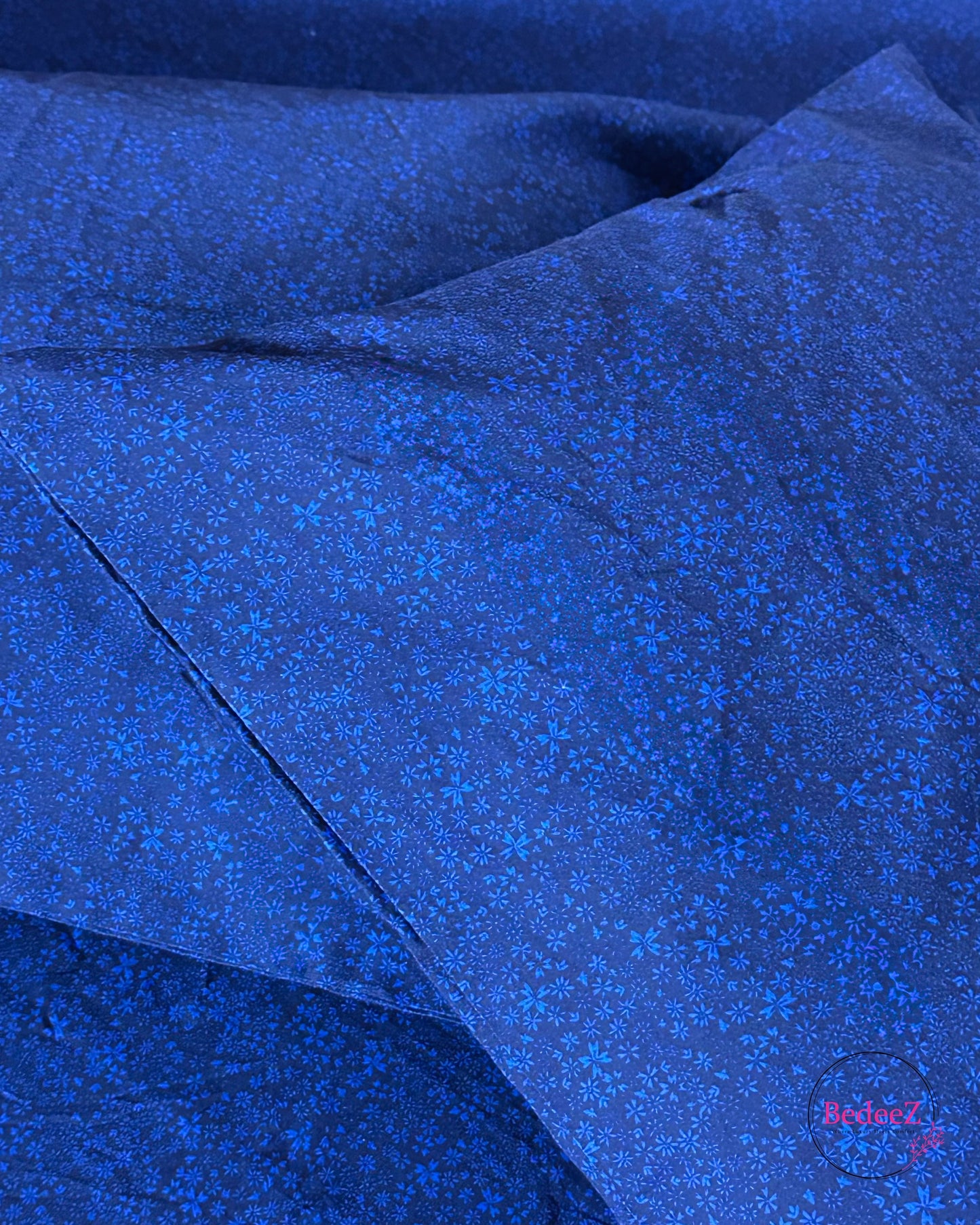 Royal Blue Textured Double Bed Bedsheet