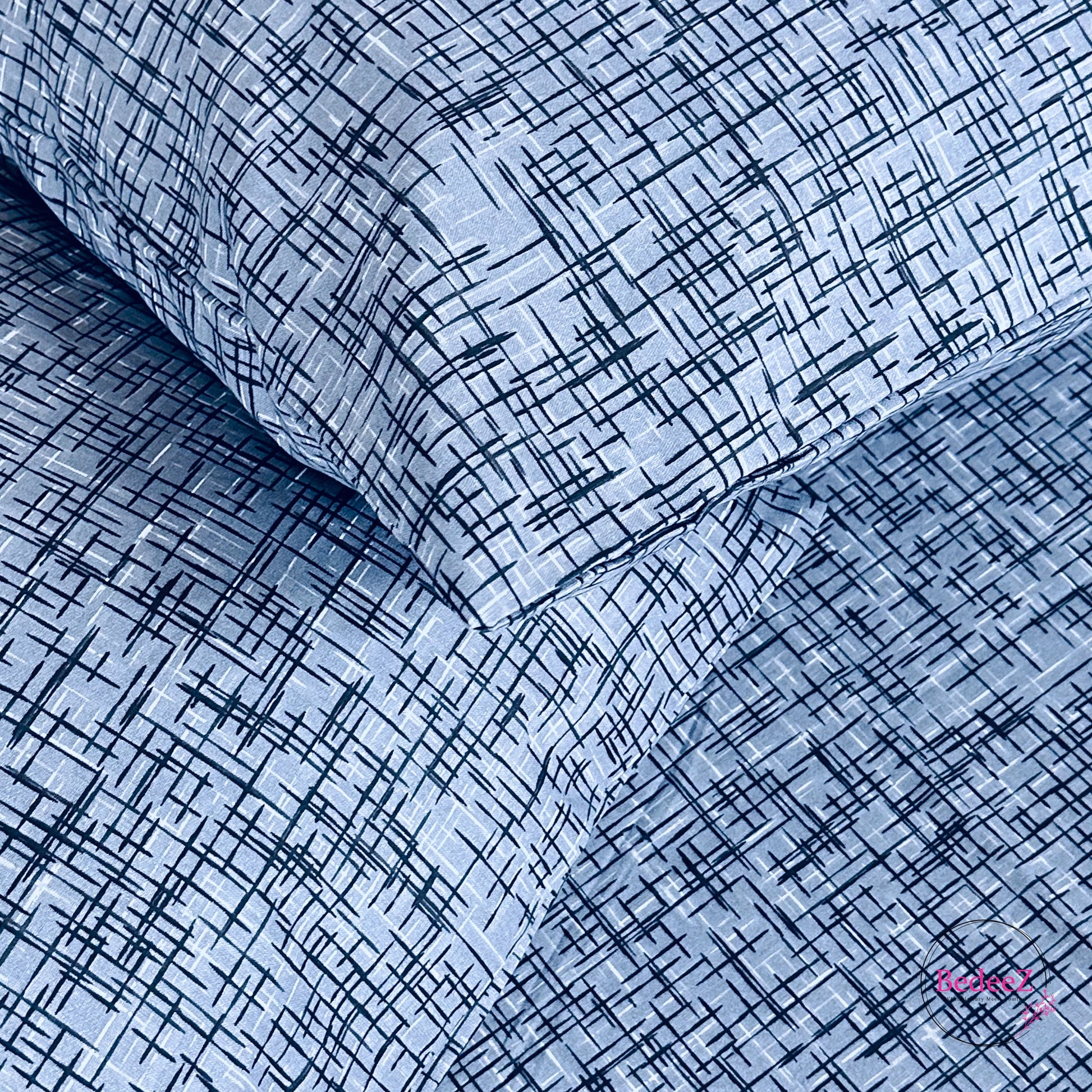 Urban Grid Double Bedsheet Set (4)