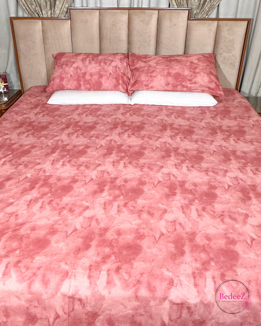 Blush Pink Marble Double Bed Bedsheet
