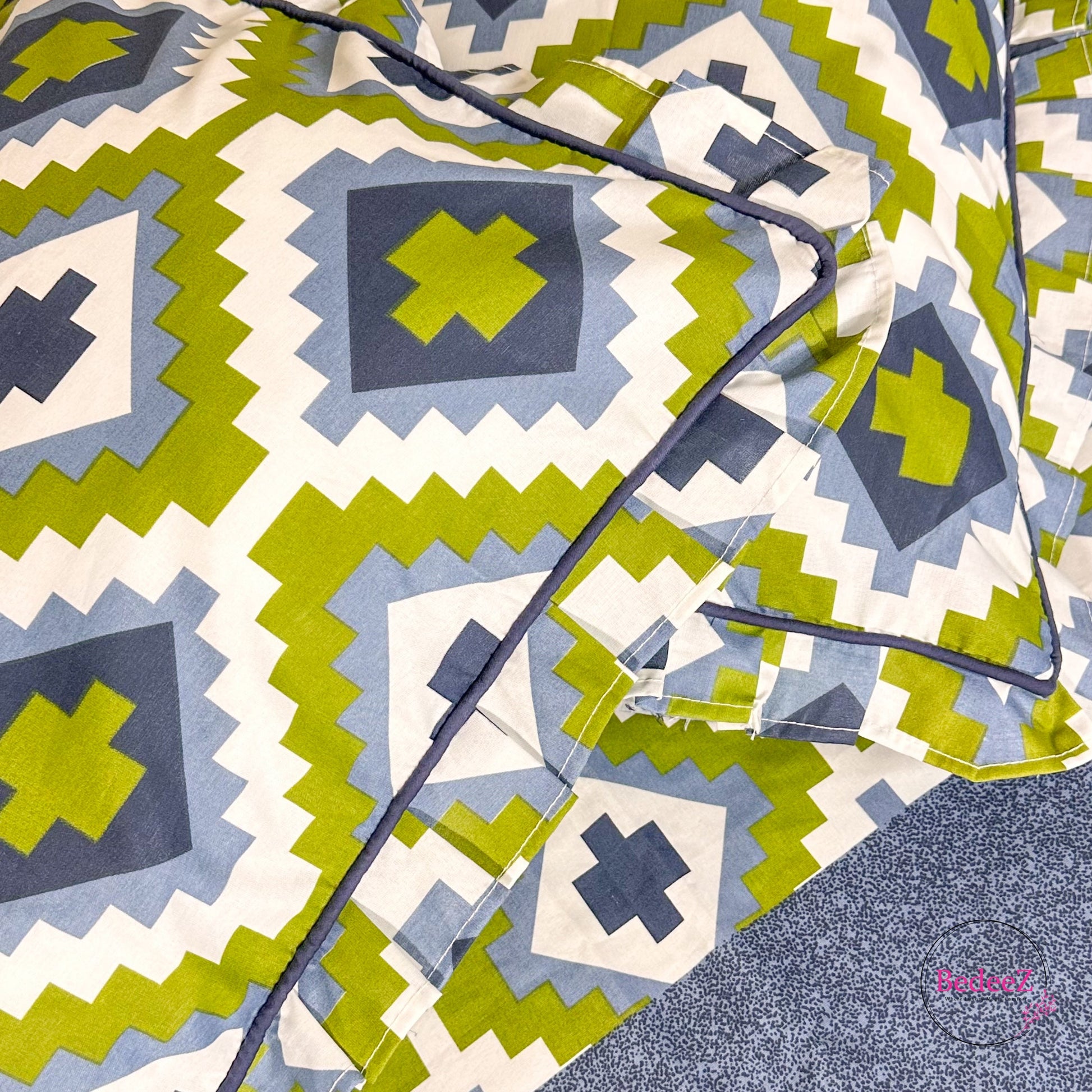Modern Geometric Frill Cotton Bedsheet (4)