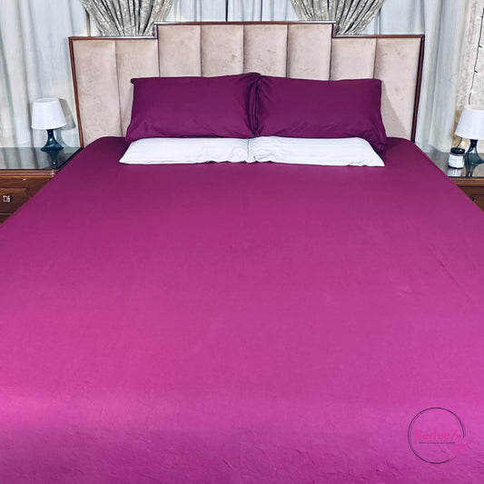 Royal Plum Solid Double Bedsheet Set (1)