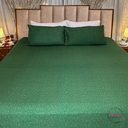 Emerald Green Textured Double Bedsheet