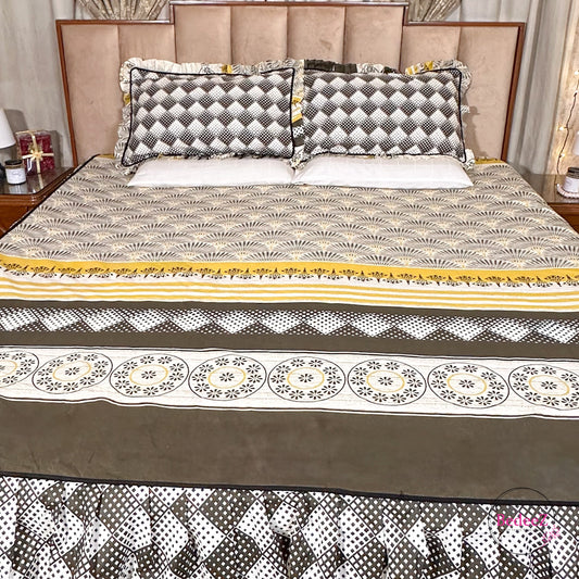 Vintage Geometric Frill Cotton Bedsheet (1)