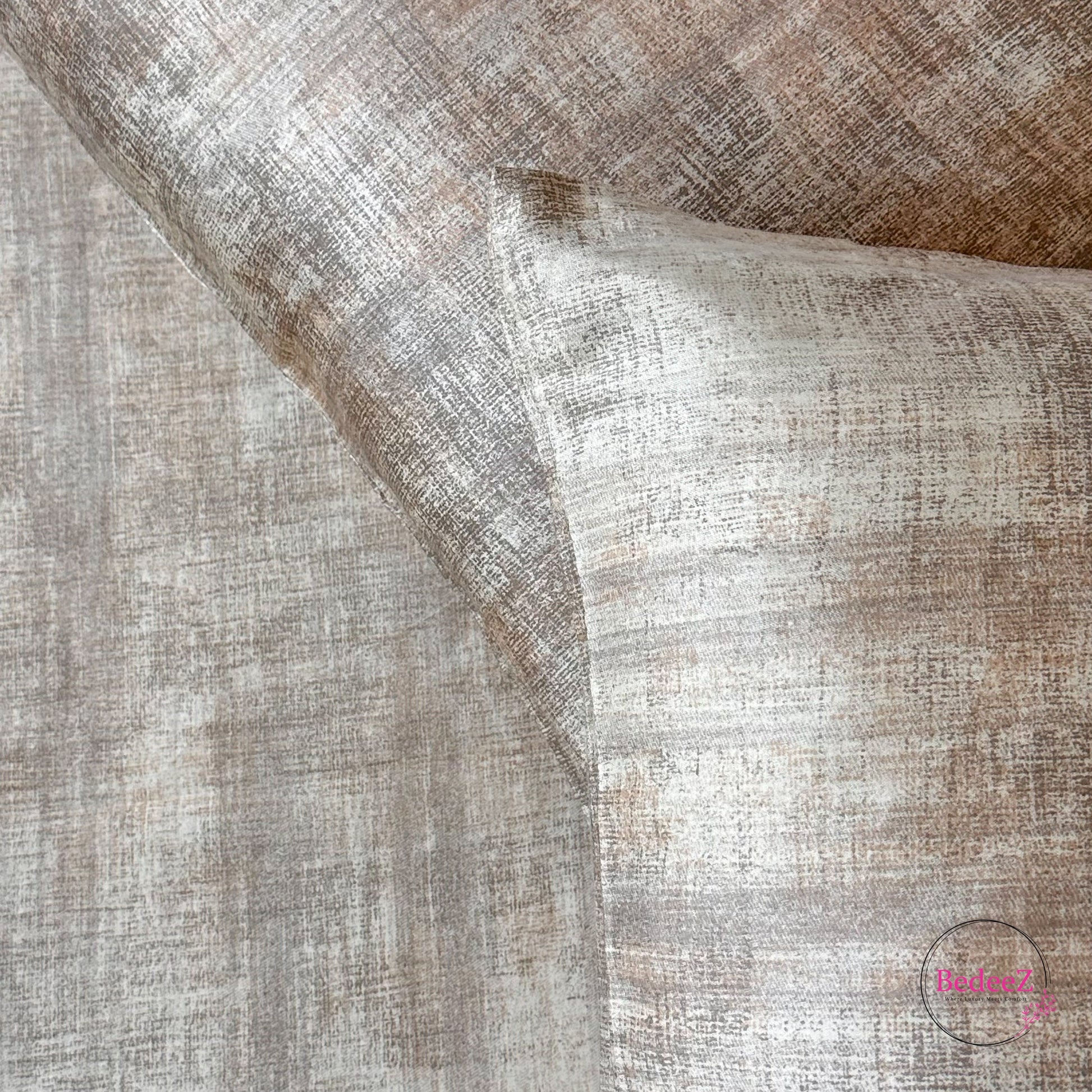 Rustic Beige Textured Double Bedsheet Set (3)