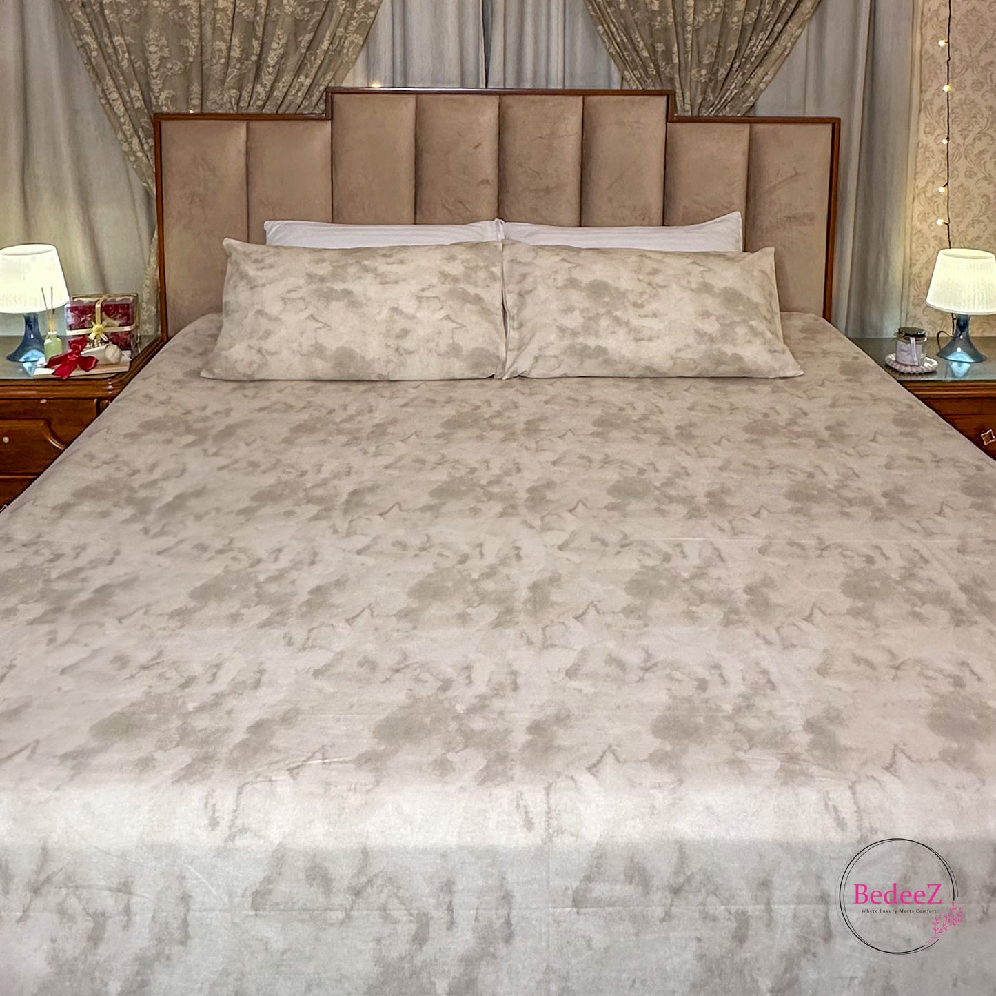 Cloud Beige Suede Touch Double Bedsheet