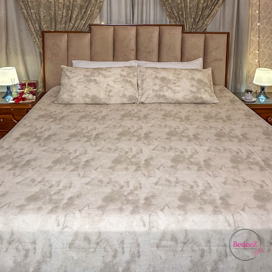 Cloud Beige Suede Touch Double Bedsheet