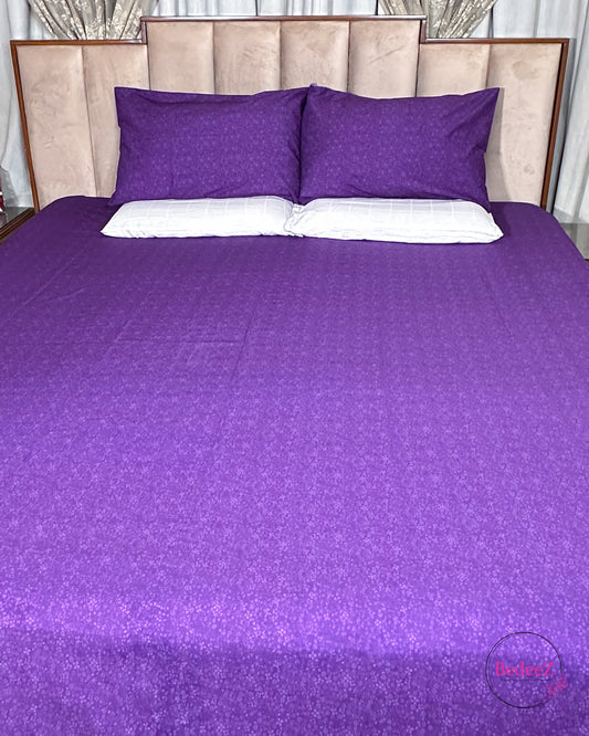 Regal Purple Floral Double Bed Bedsheet