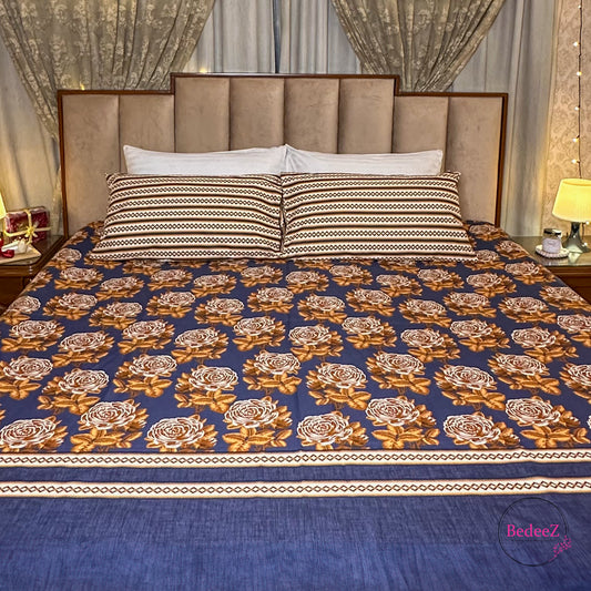 Midnight Floral Double Bedsheet